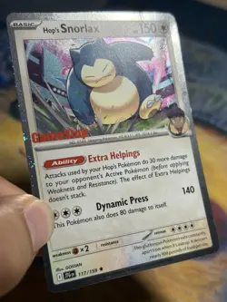 Hop's Snorlax Gamestop Promo 117/159 Journey Together Stamped Pokemon Card HP - Image 3