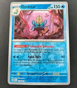 Pokemon 151 Omastar Reverse Holo Rare Card 139/165 NM - Image 1