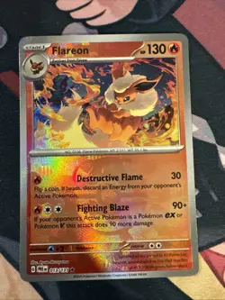 Pokemon TCG Flareon Master Ball Reverse Holo Card 013/131 Prismatic Evolutions - Image 1