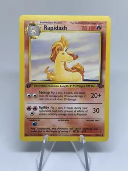 🍀 Rapidash 44/64 Jungle 1st Edition Non Holo Foil Pokemon 1999 Vintage Card - Image 1