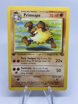 🍀 Primeape 43/64 Jungle 1st Edition Non Holo Pokemon 1999 Vintage Card (#3) - Image 1