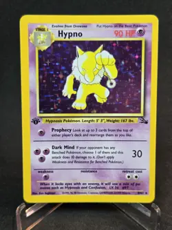 Pokemon Vintage Holo Card Fossil #08/62 Hypno First Edition - Image 1