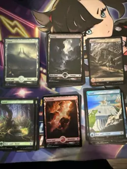 Magic The Gathering 54 Foil Full Art Land Lot & 19 Foil Land . Lot - Image 1