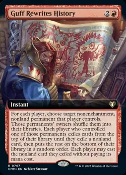 Near Mint, English - 1 x MTG Guff Rewrites History - Extended Art Commander Mast - Image 1
