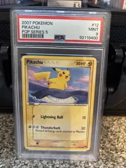 Pokemon Pikachu 2007 Pop Series 5 Figure 12/17 PSA 9 Mint - Image 1