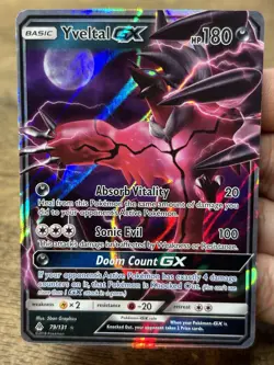 YVELTAL GX 79/131 ULTRA RARE FORBIDDEN LIGHT POKEMON TCG 2018 NM - Image 3