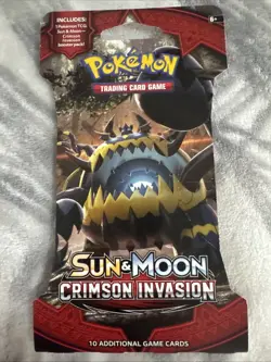 Pokemon Sun And Moon Crimson Invasion Sealed Sleeved Booster featuring Guzzlord - Image 1