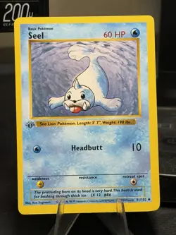 Pokemon TCG Seel 41/102 Base Set Shadowless 1st Edition LP - Image 1