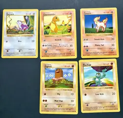 Shadowless Lot of 5 Charmander 46/102 Ponyta 60/102 Pokemon TCG MP - Image 1