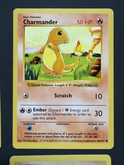 Shadowless Lot of 5 Charmander 46/102 Ponyta 60/102 Pokemon TCG MP - Image 2