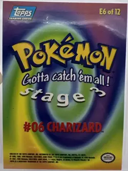 1999 Topps Pokemon Charizard Holo E6 of 12 NM (Blue Label) Excellent Condition. - Image 2