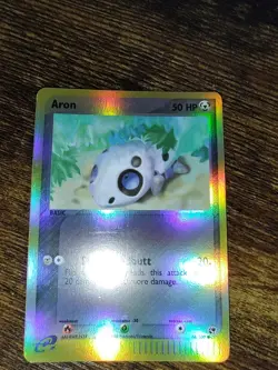 Pokemon Aron 56/100 EX Sandstorm Reverse Holo Rare NM-MINT+ - Image 2