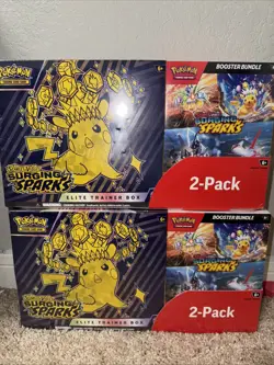 Pokemon Surging Sparks Elite Trainer Box/Booster Bundle Costco 2-Pack (LOT OF 2) - Image 1