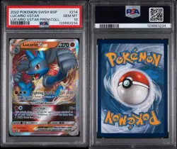 2022 POKEMON SWSH BLACK STAR PROMO #214 LUCARIO VSTAR PREM.COLL. PSA10 - Image 3
