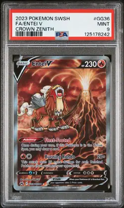 PSA 9 Entei V GG36 Crown Zenith Galarian Gallery Ultra Rare Pokemon Card - Image 1