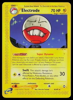 Pokemon Card - Electrode Aquapolis 8/147 Non Holo - Image 1
