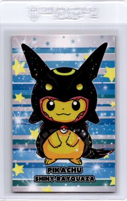 Pikachu poncho shiny rayquaza Peruvian christmas pokemon card - Image 1