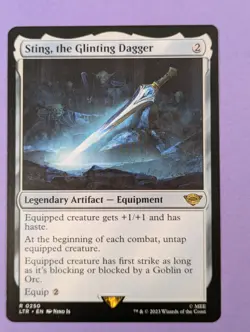MTG Magic: The Lord of the Rings: Sting, the Glinting Dagger #0250 Rare - LP - Image 1