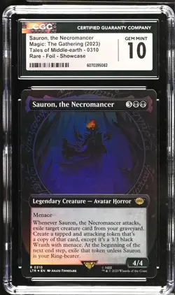 SAURON, THE NECROMANCER Lord of the Rings Showcase Foil Rare CGC 10 MTG - Image 1