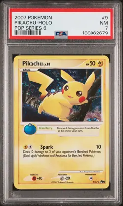 2008 POKEMON POP SERIES 6 PIKACHU #9 HOLO FOIL PSA 7 NM #100962679 - Image 1