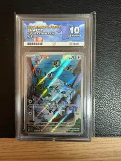 Pokemon TCG Chatot Scarlet Violet Temporal Forces 181/162 ACE 10 - Image 1