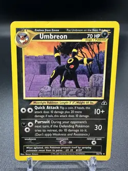 Pokemon Umbreon Neo Discovery 32/75 Rare WOTC Vintage 2001 TCG LP - Image 1