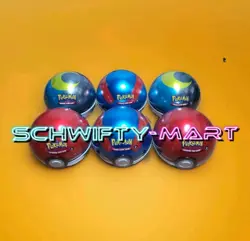 Pokemon TCG Pokeball Tins (Lot Of 6) Sealed Mixed Lot 3 Booster Packs Each - Image 1