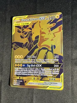 Pokemon TCG Zekrom and Pikachu GX SM248 2021 Black Star Promo Gold Full Art NM - Image 4