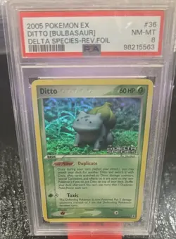 PSA 8 NM-MT Pokemon 2005 Ditto Bulbasaur Reverse Holo 36/113 EX Delta Species - Image 1