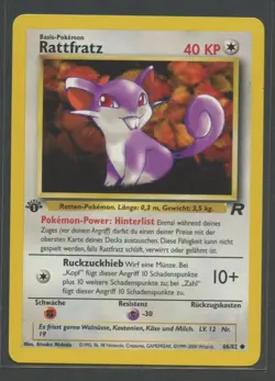 Rattfratz 1. Edition | Team Rocket 66/82 | Pokemon Karte Deutsch NM 2000 - Image 1