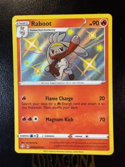 Raboot SV016/SV122 Shiny Holo NM Sword & Shield (Shining Fates) Pokemon Card - Image 1