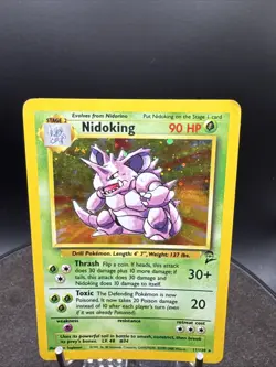 Nidoking 11/130 - Holo Rare Base Set 2 Pokemon Card SWIRL - Image 2