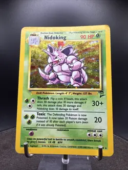 Nidoking 11/130 - Holo Rare Base Set 2 Pokemon Card SWIRL - Image 3