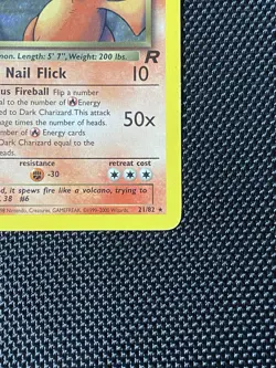 Dark Charizard 21/82 TCG Non-Holo Rare Pokemon Card MP - Image 4