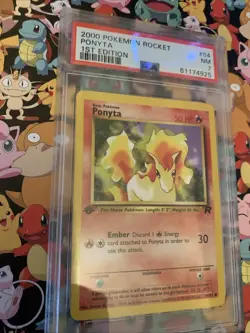 PSA 7 2000 1st Edition Pokemon Team Rocket Ponyta 64/82 Pokemon TCG Vintage Card - Image 2