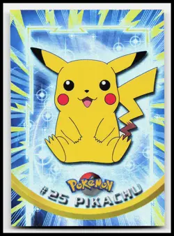 Pikachu #25 Blue Logo Topps Holo Foil Pokemon TV Animation Card - Image 1