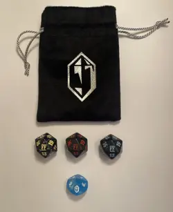 MTG Final Fantasy Promo Dice and Dice Bag Spindown and D10 Magic The Gathering - Image 1