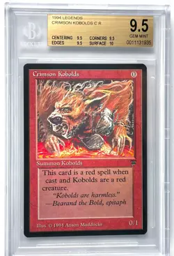 MTG Legends Crimson Kobolds BGS 9.5 - (9.5, 9.5, 9.5, 10) GEM MINT QUAD + - Image 1