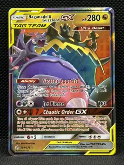 Pokemon TCG-Naganadel & Guzzlord-GX-158/236-Cosmic Eclipse-Ultra Rare- NM - Image 1
