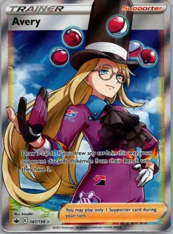 Avery (Full Art) Ultra Rare SWSH06: Chilling Reign 187/198 NM Pokemon - Image 1