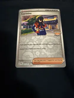 Pokemon TCG: Carmine 145/167 STAFF Regional Championships Promo SV05 2024 Nm - Image 1