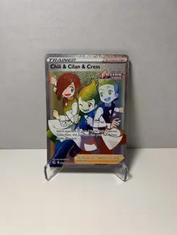 Pokemon TCG SWSH08 Chili & Cilan & Cress # 273 / 264 Secret Rare Near Mint - Image 1