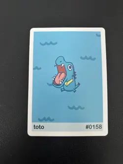 Pookiemoot Gen 2 toto #0158 Totodile Parody Card Fan Art Derpy Pokemon - Image 1