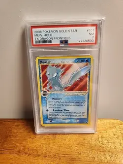 2006 POKEMON EX DRAGON FRONTIERS GOLD STAR #101 MEW-HOLO PSA 7 - Image 1