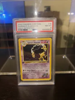 Pokemon 2000 Gym Challenge Holo 1st Edition #16 Sabrina's Alakazam PSA 8 - Image 1