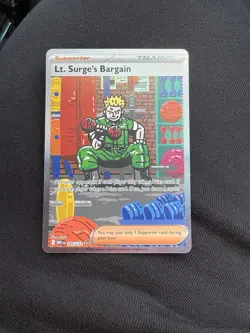 2025 Pokemon TCG Mega Evolution Lt. Surge's Bargain SIR Special Illustration 185 - Image 1