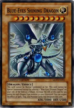 Blue-Eyes Shining Dragon Super Rare Yu-Gi-Oh! The Movie Promo Set MOV-EN001 HP - Image 1