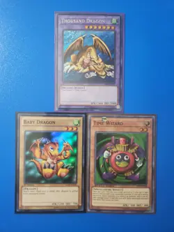 Yugioh 3x Secret, Super Rare Set/ Thousand Dragon + Time Wizard + Baby Dragon - Image 1