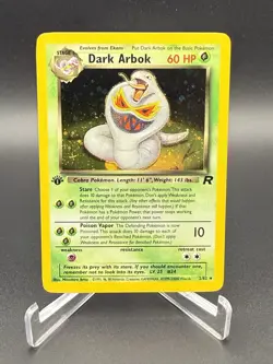 Dark Arbok Pokemon Card - WOTC - 1st Edition - Team Rocket - 2/82 - Holo NM - Image 3