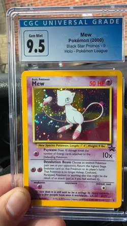 Two graded pokemon cards cgc pristine 10 Mew and CGC 9.5 Mew Black Star Promo. - Image 5